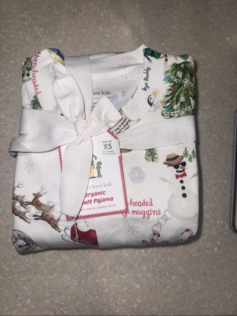 Pottery Barn Kids ELF the movie Buddy ADULT size XS  NEW WITH TAGS Pajamas pJ’s